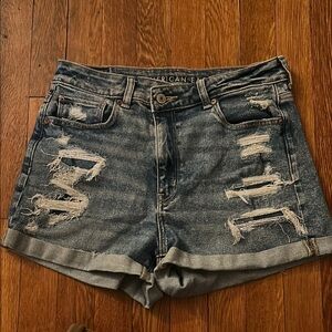 American Eagle Outfitters Distressed Denim Shorts - Blue